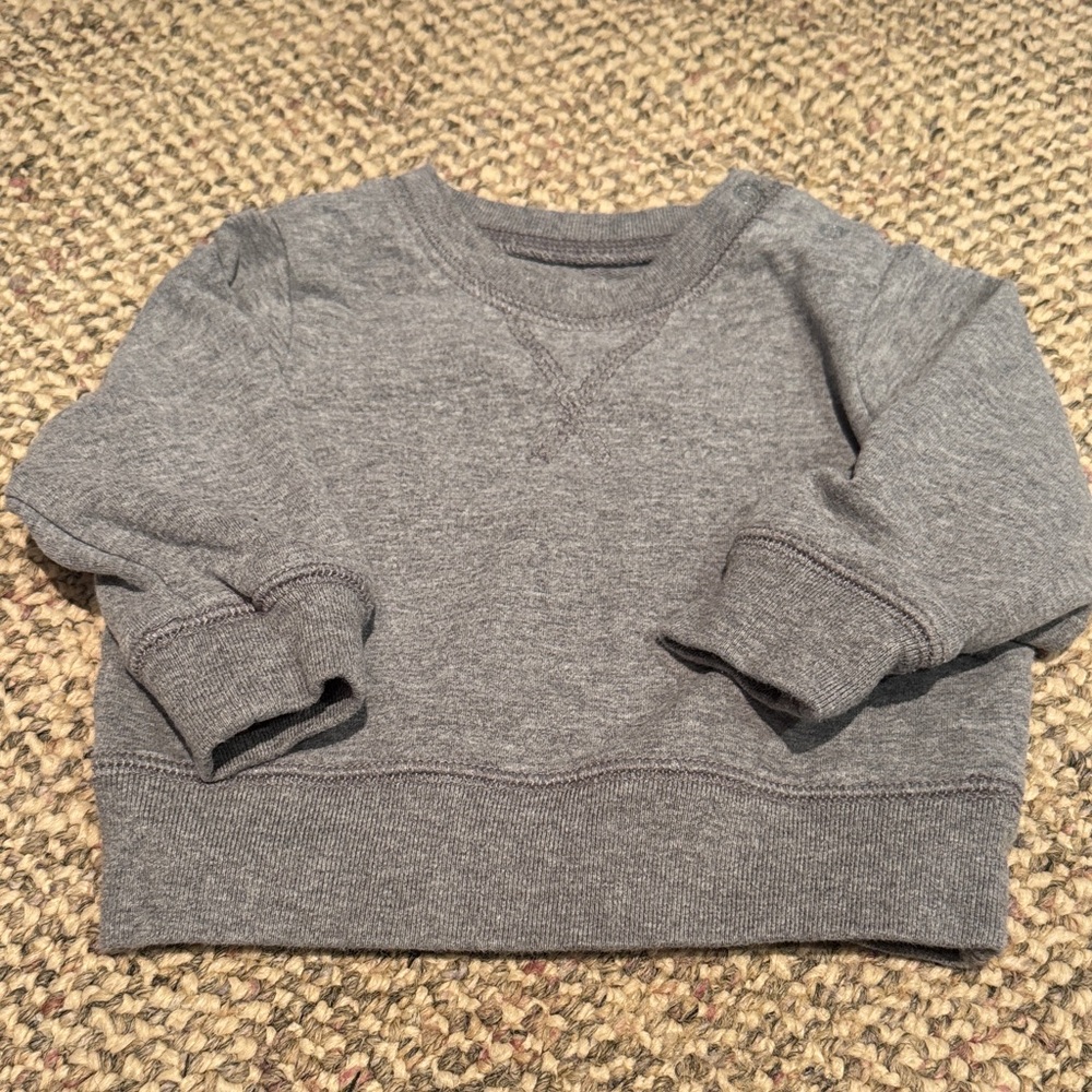 Primary/ Classic Gray Crewneck Sweater for baby